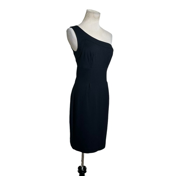 Trina Turk black one shoulder sheath mini cocktail dress size 0 - Picture 11 of 16